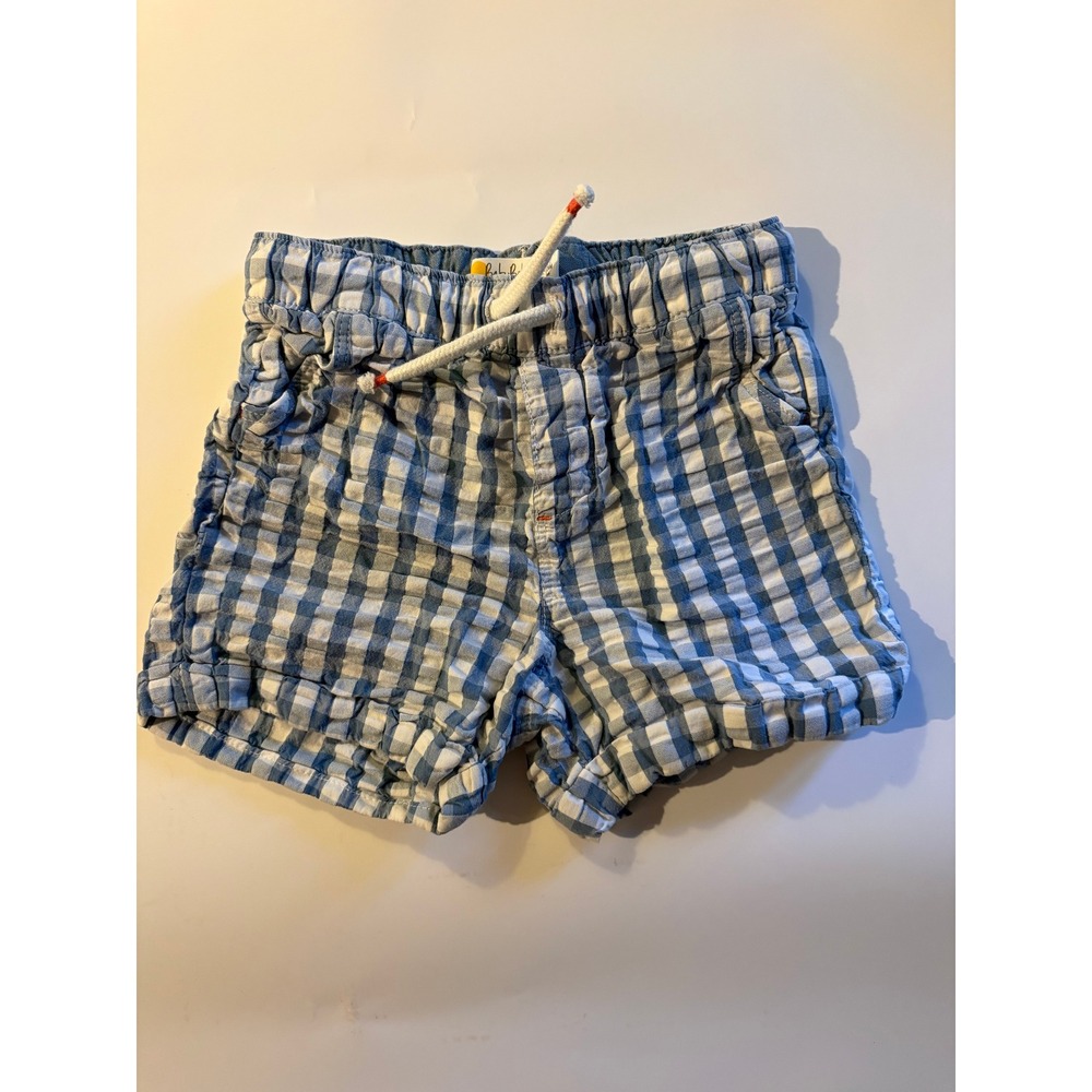 Baby Boden Blue Gingham Check Seersucker Shorts Drawstring 18-24M 92cm